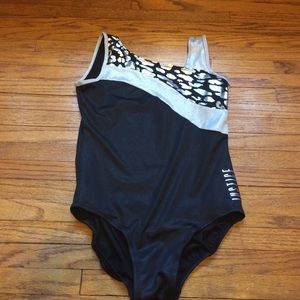 Justice Black and Silver Active leotard Size 14